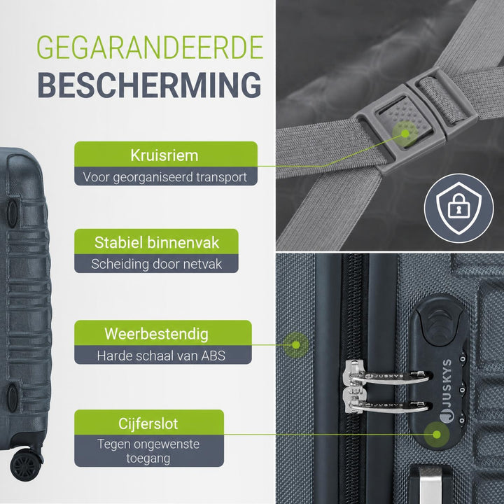 Kofferset Rom – 4-delig, harde schaal van ABS, met cijferslot