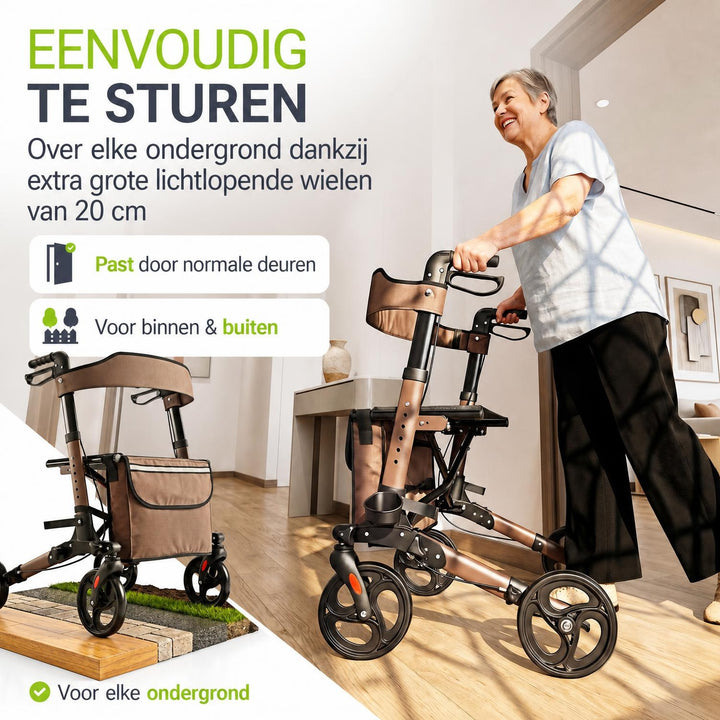 Rollator Vital van aluminium – inklapbaar, met zitje, tot 130 kg