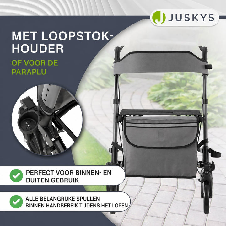 Rollator Vital van aluminium – inklapbaar, met zitje, tot 130 kg