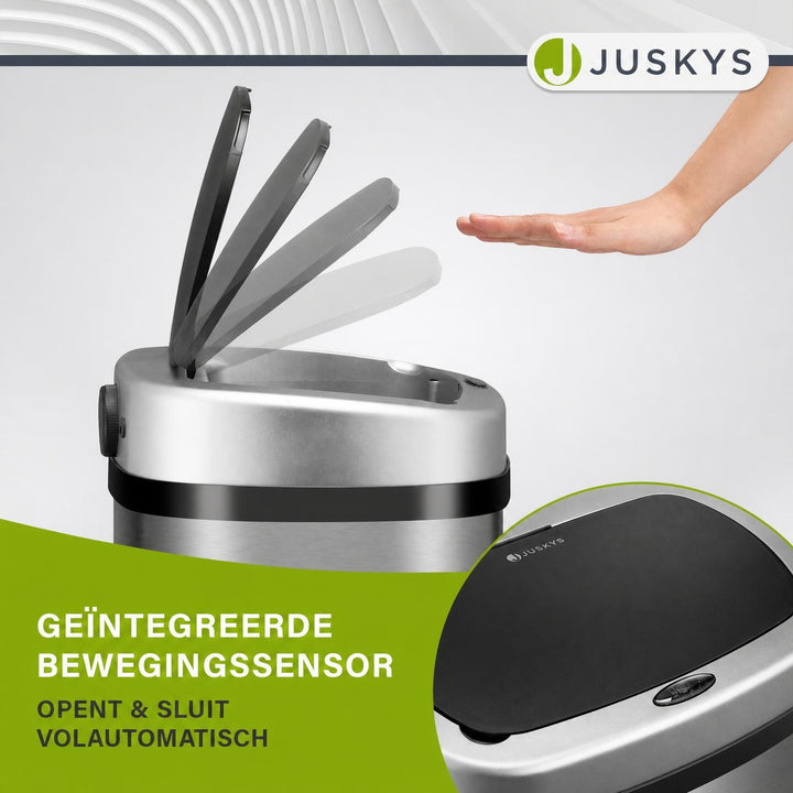 Sensor prullenbak 50 liter – rechthoekig, automatisch deksel