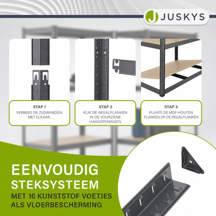 Metalen stellingkast Basic – 200x100x60 cm, 5 legplanken
