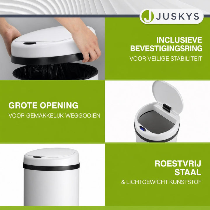 Ronde sensor prullenbak – automatisch deksel voor de keuken