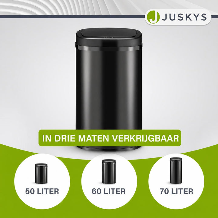 Sensor prullenbak 50 liter – rechthoekig, automatisch deksel