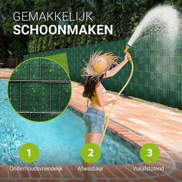Privacystroken van PVC – antraciet, incl. 30 clips