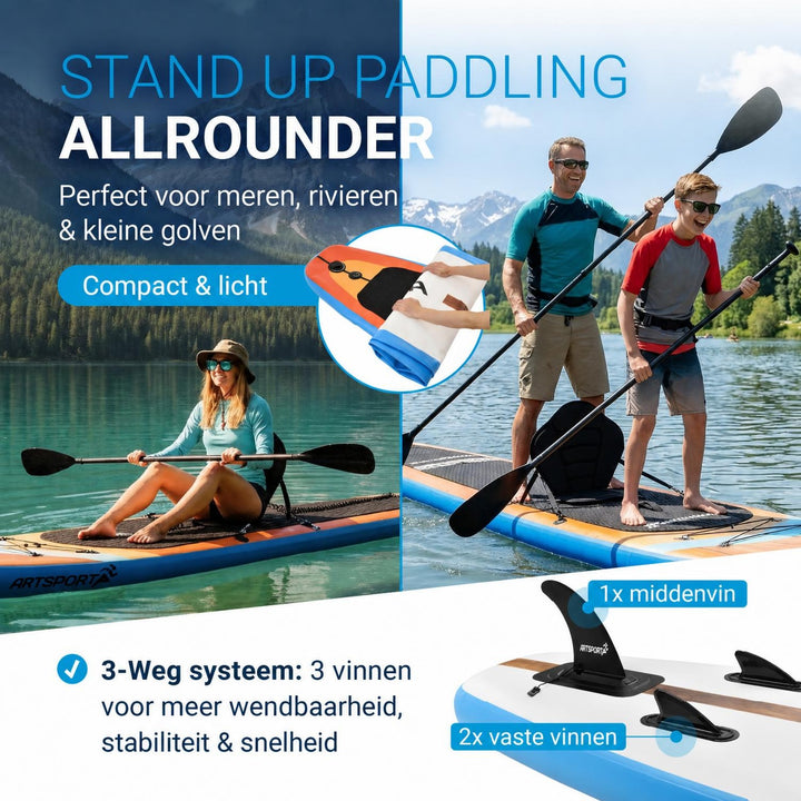 Supboard Beach Rocker – opblaasbaar met kajakzitting, tot 150 kg