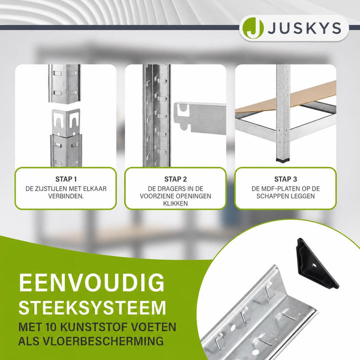 Metalen hoekstelling Corner Basic – 180x70x40 cm, 5 planken