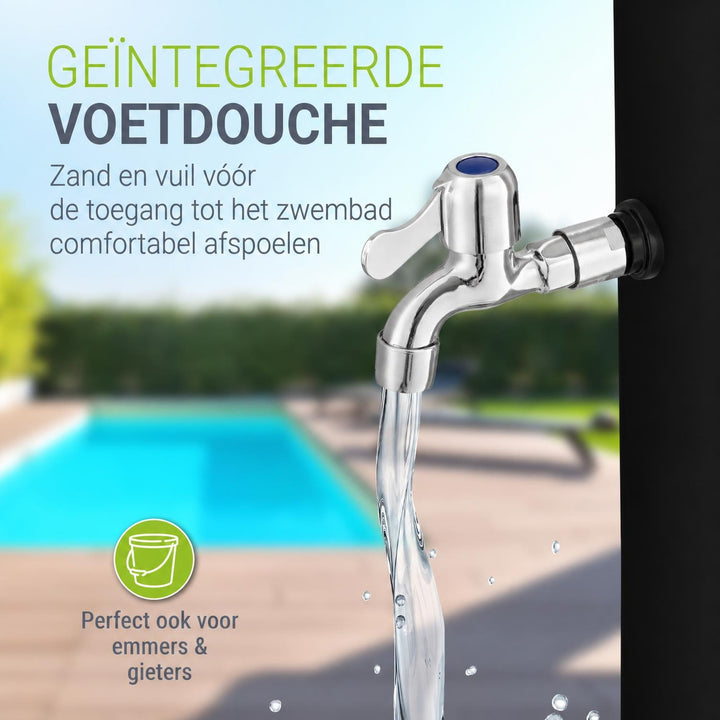Zonnedouche Victoria 20 liter – zwenkbare regendouchekop, zwart