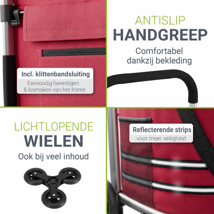Boodschappentrolley met trapwielen – 56 liter, tot 30 kg
