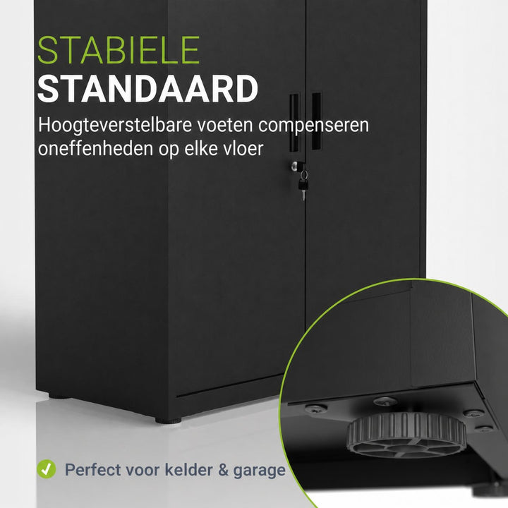 Metalen archiefkast – afsluitbaar, 3 verstelbare legplanken