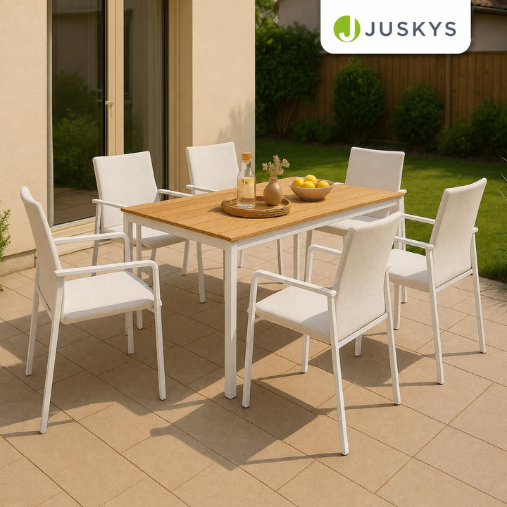 Tuinset Maui – 6 personen, aluminium met tafel en 6 stoelen