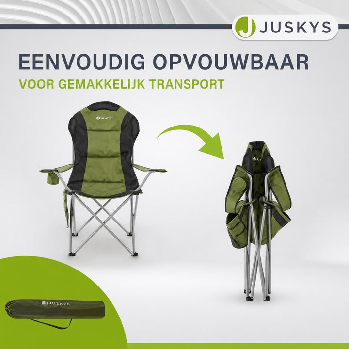 Campingstoel Lido – opvouwbaar, met bekerhouder en draagtas
