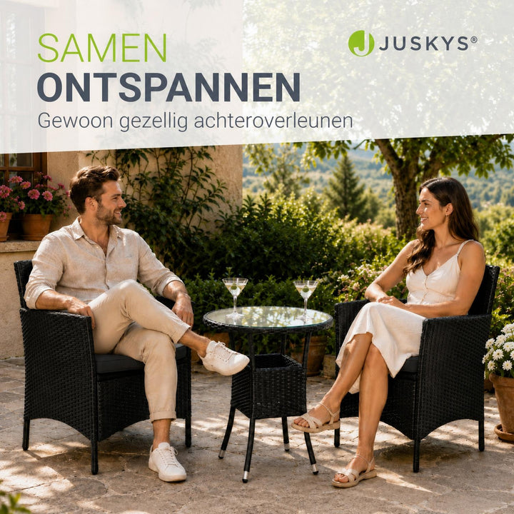 Wicker tuinset Bayamo – balkonset met tafel en 2 stoelen