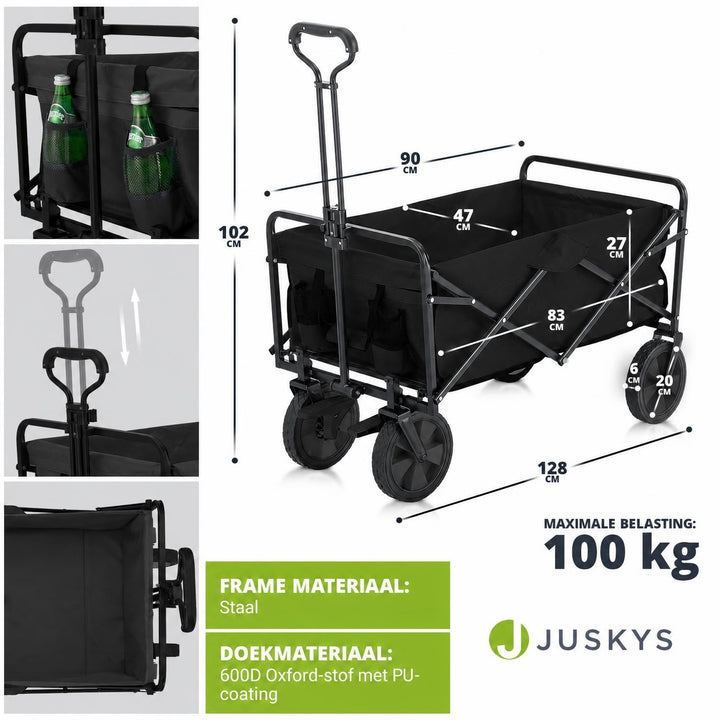 Bolderkar opvouwbaar – belastbaar tot 100 kg, in 4 kleuren