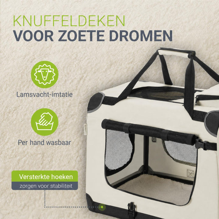 Hondenbench Lassie opvouwbaar – stof, maat S met draaggreep
