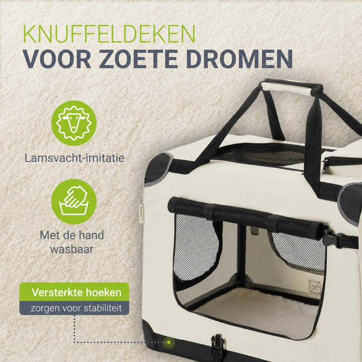 Hondenbench Lassie opvouwbaar – stof, maat S met draaggreep