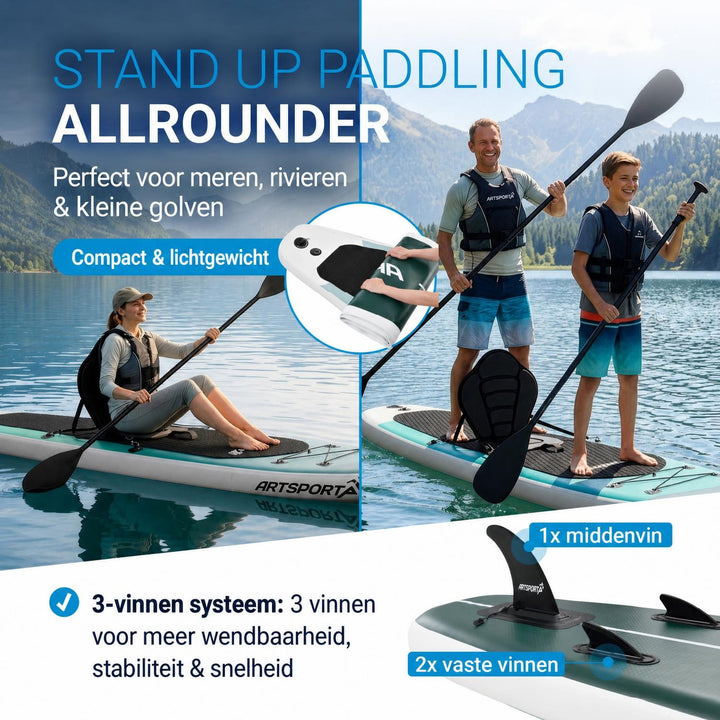 Supboard Beach Rocker – opblaasbaar met kajakzitting, tot 150 kg