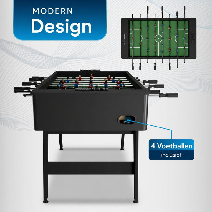 Voetbaltafel ProKick – zwart, met 4 ballen en scoreteller