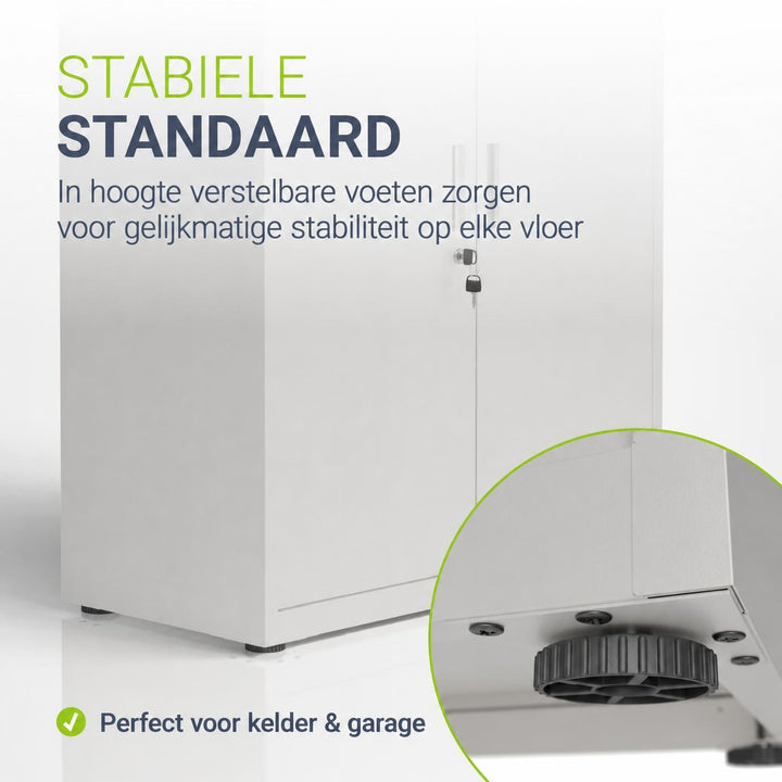 Metalen archiefkast – afsluitbaar, 3 verstelbare legplanken