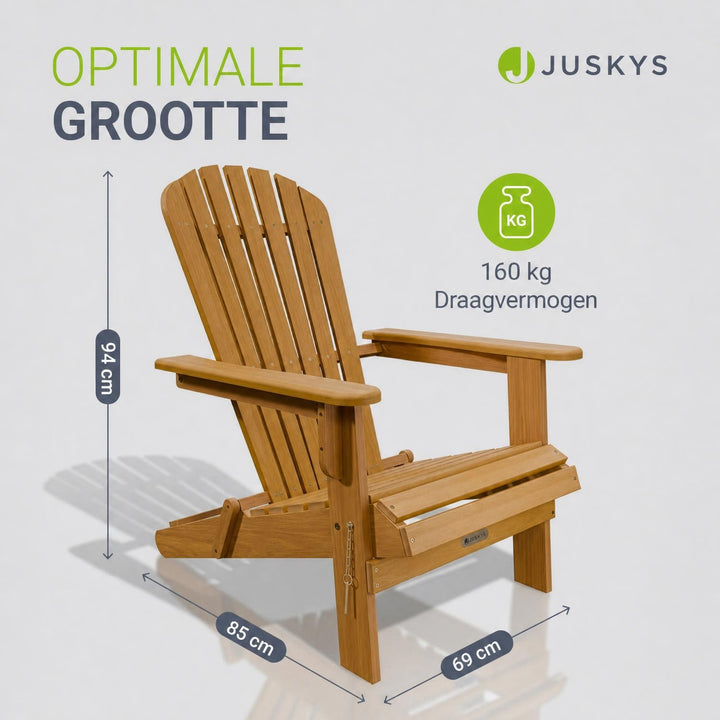 Ligstoel Korfu – inklapbaar acaciahout, 85x69x94 cm
