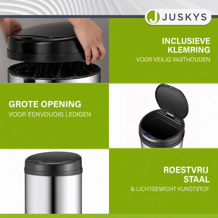 Ronde sensor prullenbak – automatisch deksel voor de keuken