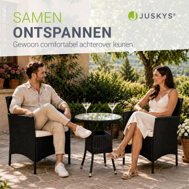 Wicker tuinset Bayamo – balkonset met tafel en 2 stoelen