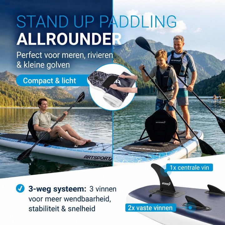 Supboard Beach Rocker – opblaasbaar met kajakzitting, tot 150 kg