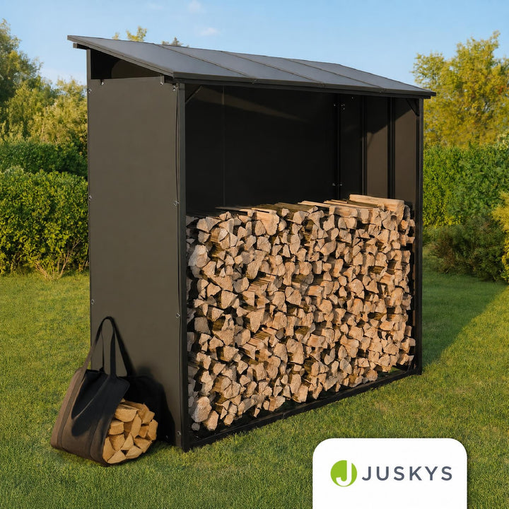Haardhoutrek met dak – 185x70x185 cm, 2,4 m³ opslag
