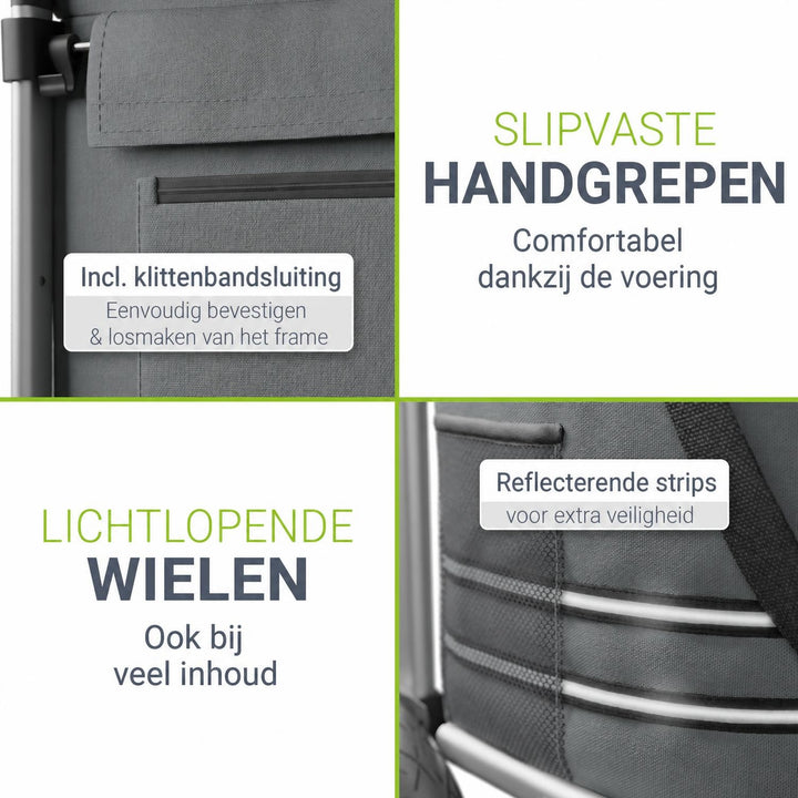 Boodschappentrolley 3-in-1 – 56 liter, draagvermogen 30 kg