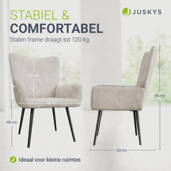 Oorfauteuil Odense – met of zonder voetenbank, tot 120 kg