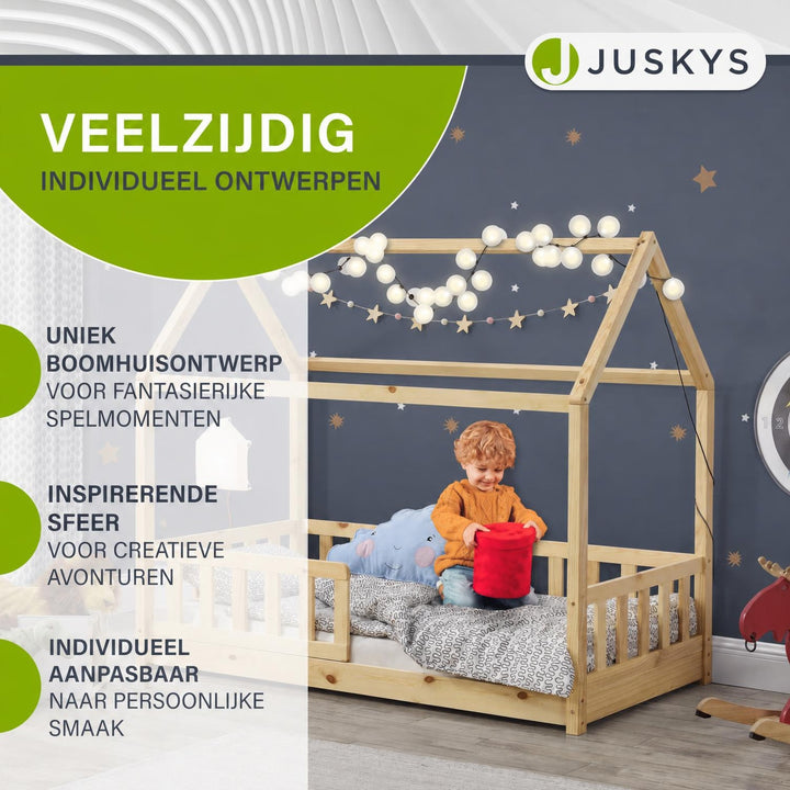 Kinderbed Marli 80x160 cm – huisbed met uitvalbeveiliging