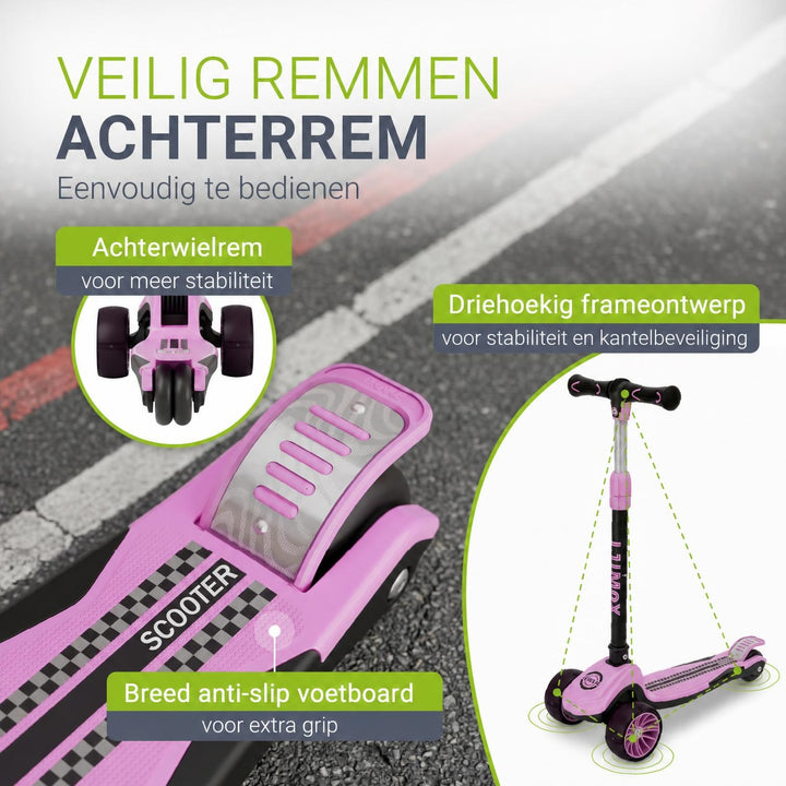 Kinderstep Lumox – LED-wielen, verstelbaar stuur, inklapbaar