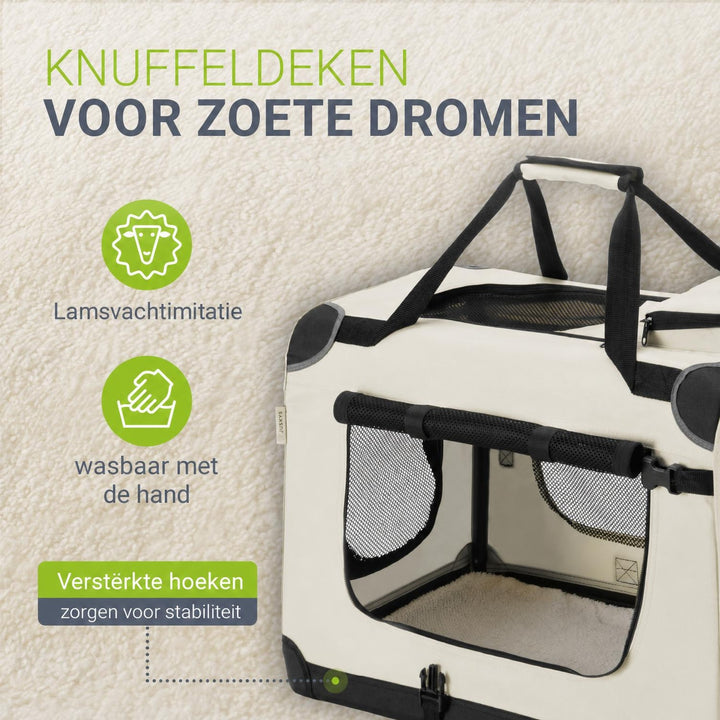 Hondenbench Lassie opvouwbaar – stof, maat S met draaggreep