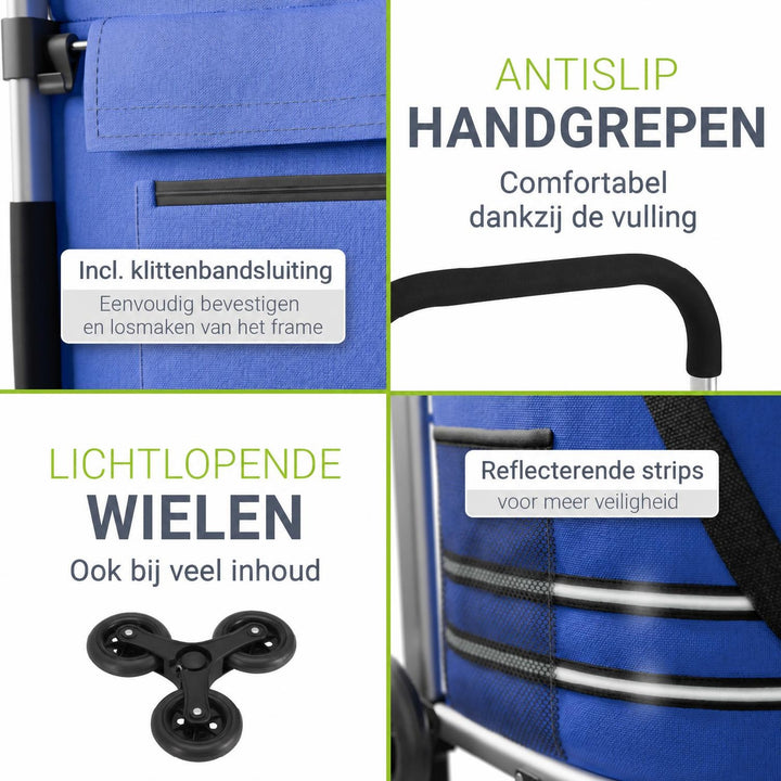 Boodschappentrolley met trapwielen – 56 liter, tot 30 kg