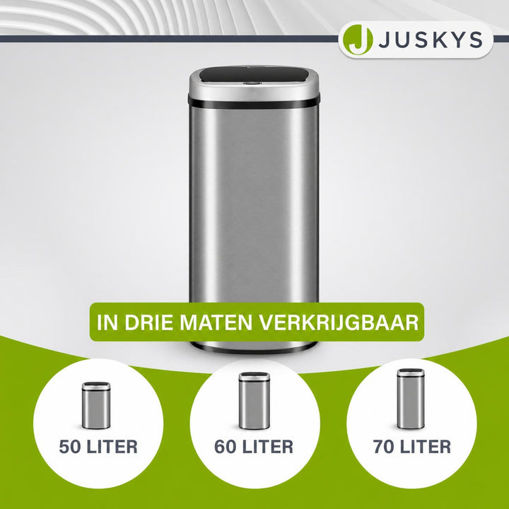 Sensor prullenbak 50 liter – rechthoekig, automatisch deksel