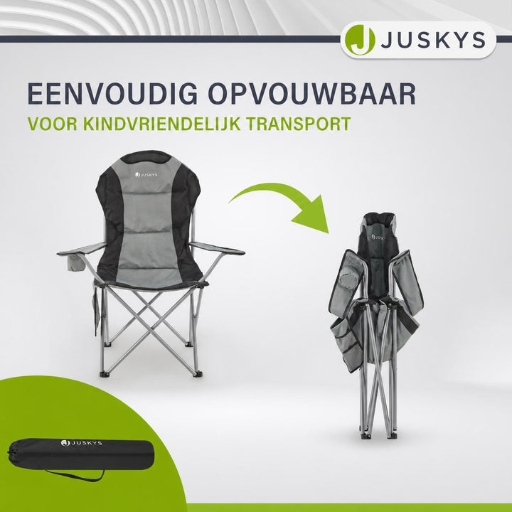 Campingstoel Lido – opvouwbaar, met bekerhouder en draagtas