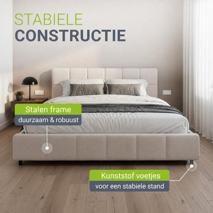 Gestoffeerd bed Florenz 180x200 cm – bouclé, tot 500 kg