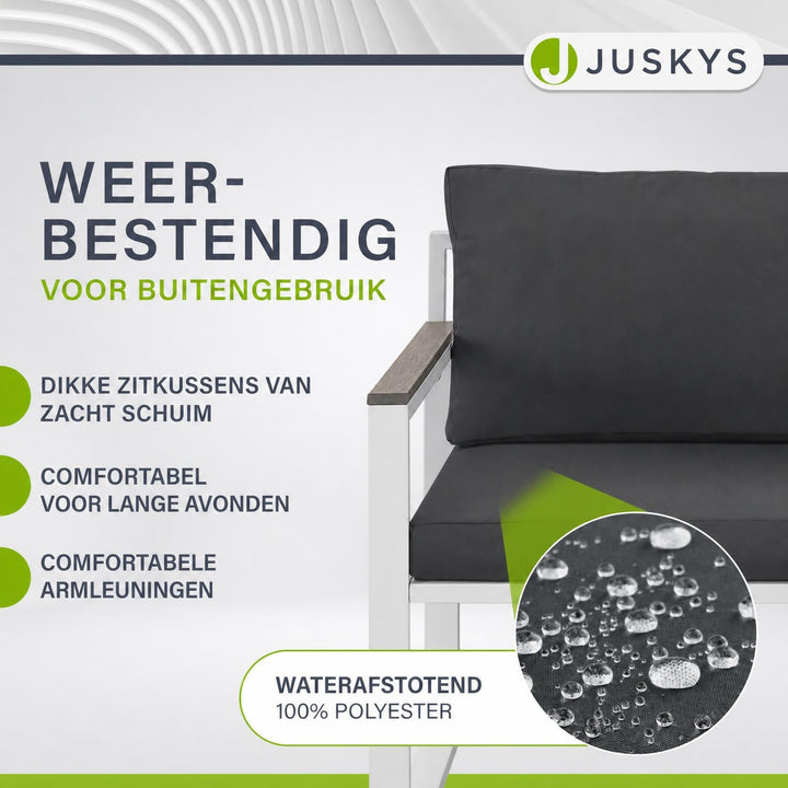 Wicker loungeset Bari – 5-delig voor 2 personen, grijs