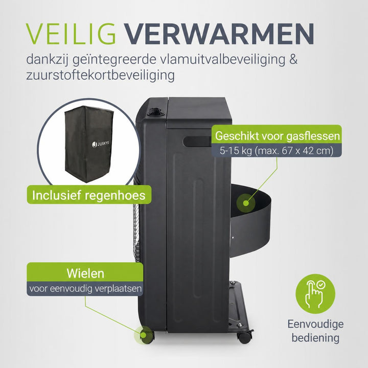 Gaskachel GS42US – 4200 W, 3 standen, keramische branders