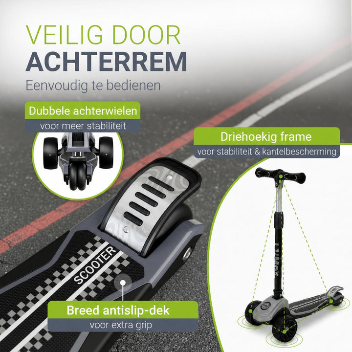 Kinderstep Lumox – LED-wielen, verstelbaar stuur, inklapbaar