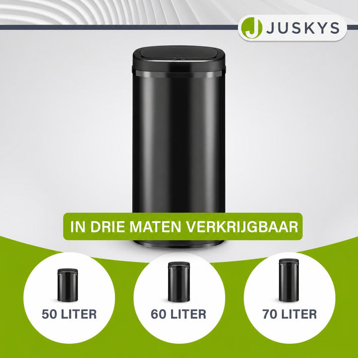 Sensor prullenbak 50 liter – rechthoekig, automatisch deksel
