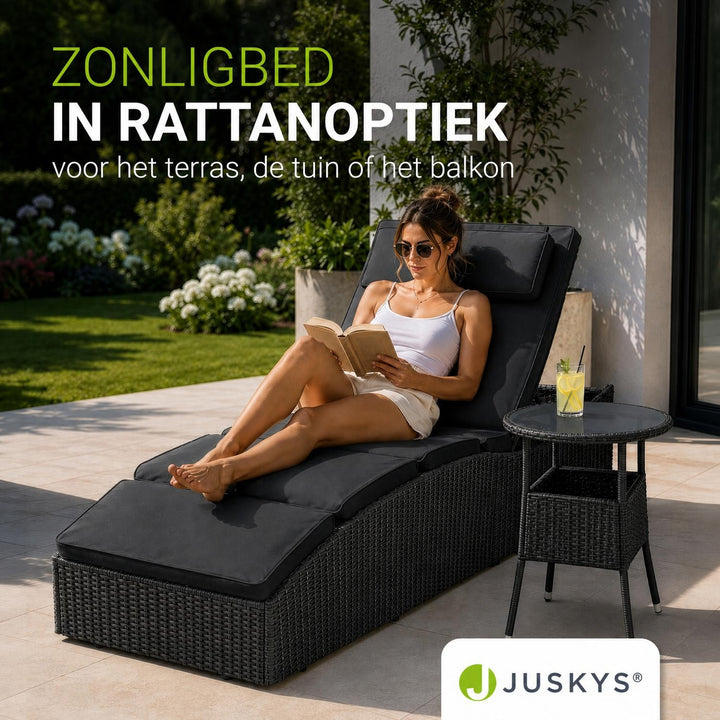 Ligbed Lamia – inklapbaar wicker, verstelbaar hoofdeind