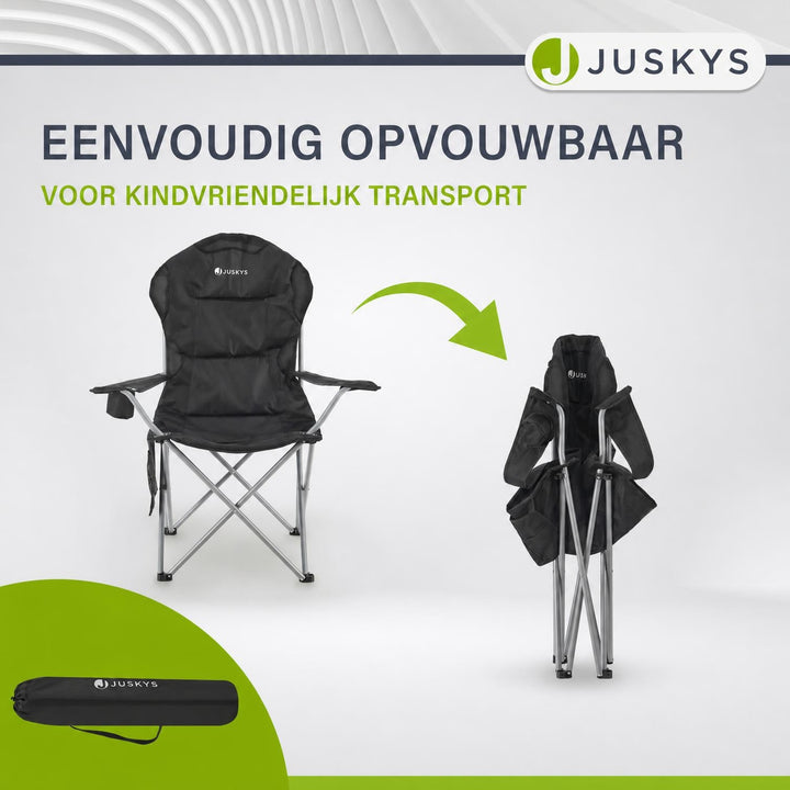 Campingstoel Lido – opvouwbaar, met bekerhouder en draagtas