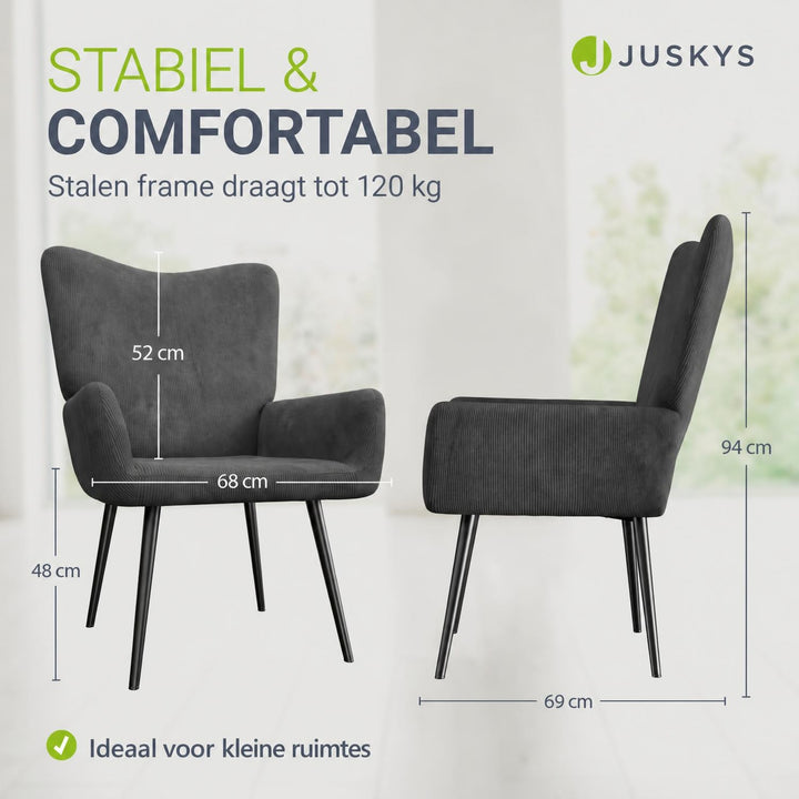 Oorfauteuil Odense – met of zonder voetenbank, tot 120 kg