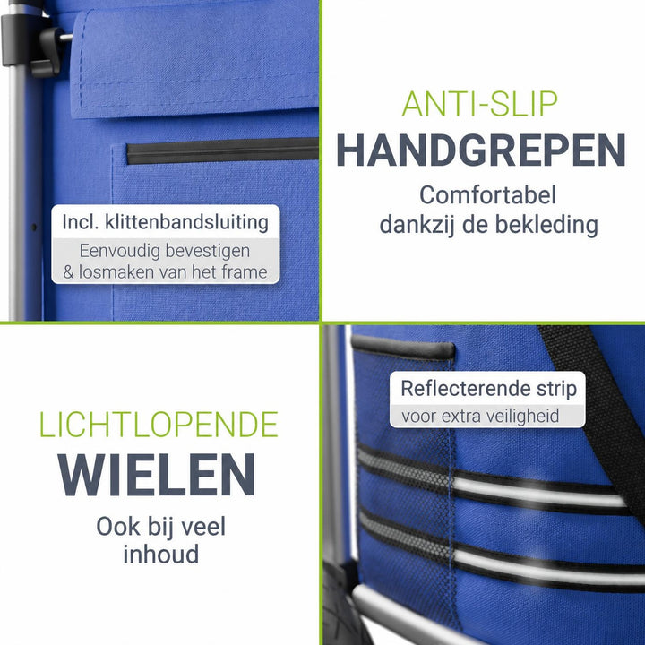 Boodschappentrolley 3-in-1 – 56 liter, draagvermogen 30 kg