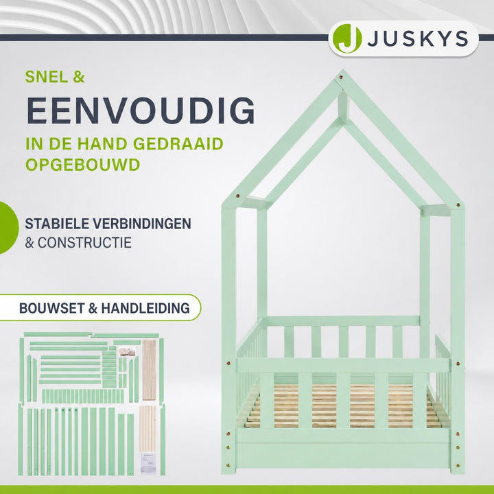 Kinderbed Marli 90x200 cm – huisbed met uitvalbeveiliging