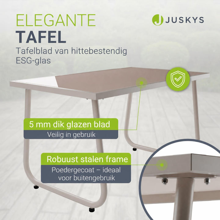 Loungeset Genua – 4-delig met 2-zitsbank, stoelen en tafel