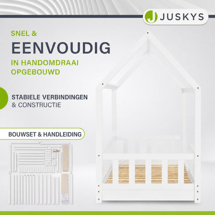 Kinderbed Marli 90x200 cm – huisbed met uitvalbeveiliging