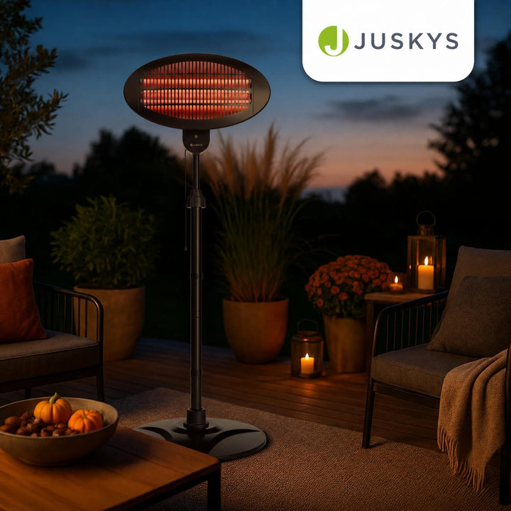 Infrarood terrasverwarmer 2000 W – 3 standen, in hoogte verstelbaar