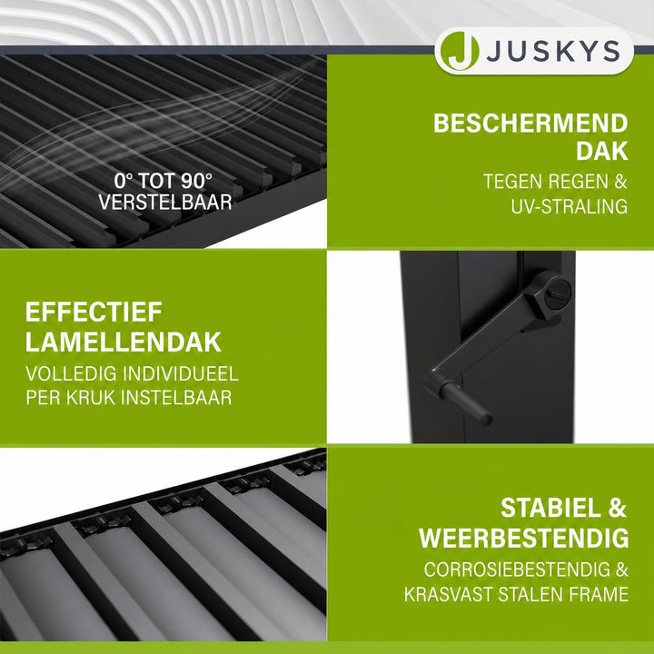 Pergola Tahiti 3 x 3 m met 2 zijwanden