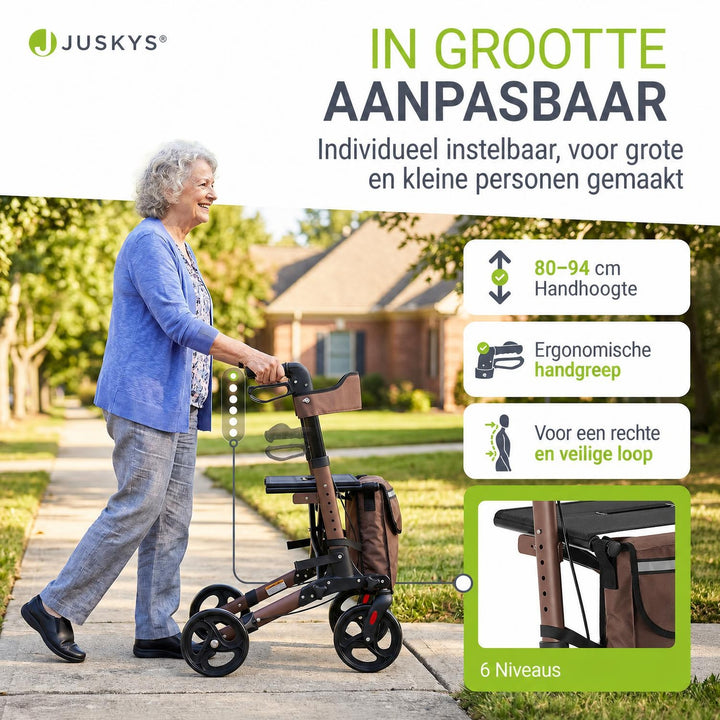 Rollator Vital van aluminium – inklapbaar, met zitje, tot 130 kg